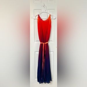 NWT Chicwish Splendor of the Sunset Gradient Pleated Maxi Dress